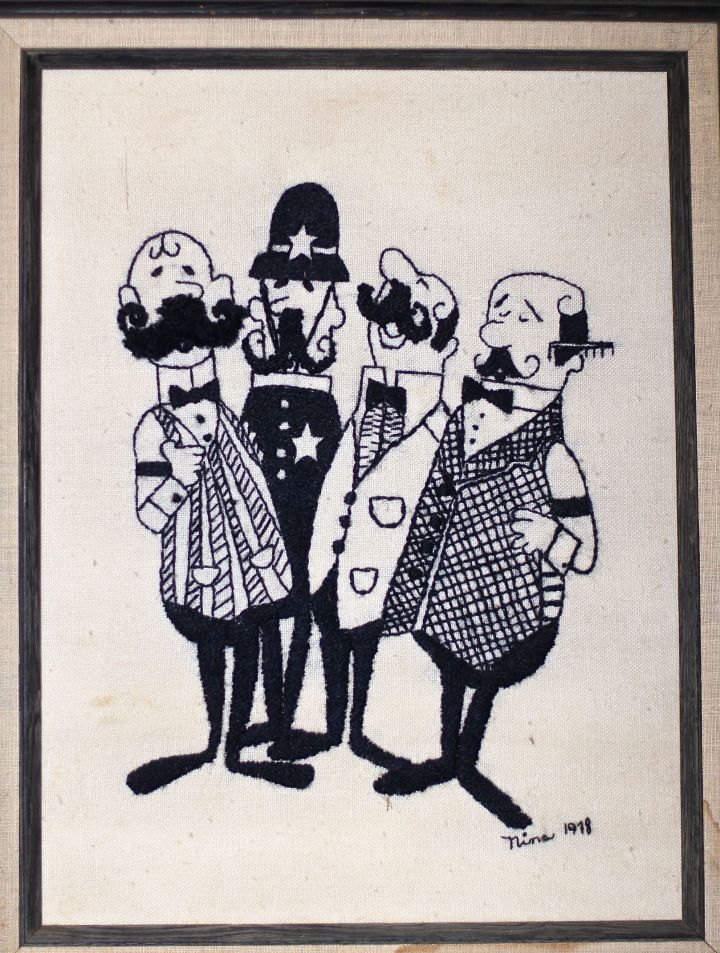 Just as my heart aches for those in Connecticut today, I am reminded of the sadness felt some 15 years ago...it was on this day I lost my Mom. And so to photographed this now 34 year old embrodery she did for me. She knew it then and I still to this day love the sounds of barbershop harmonies. I know you rest in peace Mom. 