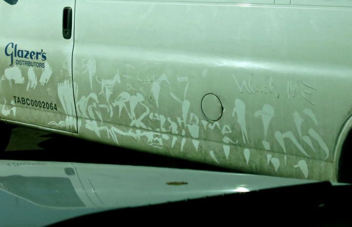 Mobile Hieroglyphs on a Chevy Van (and no, it was not down by the river)