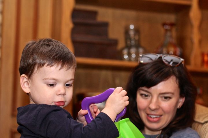 The FGs Lincoln was happy to see (and play) with his Tia T….