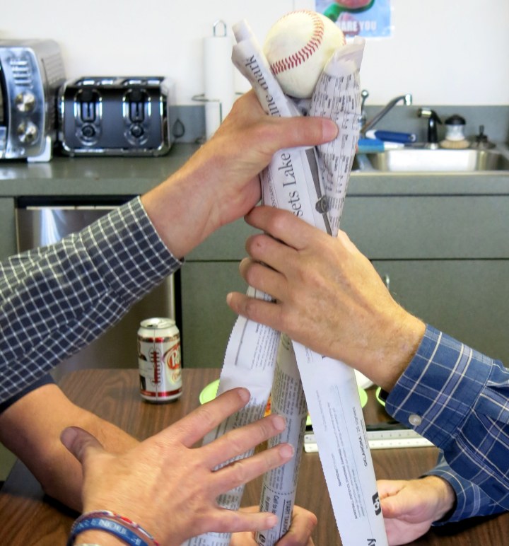 Each team was given 5 sheets of newsprint to work with....