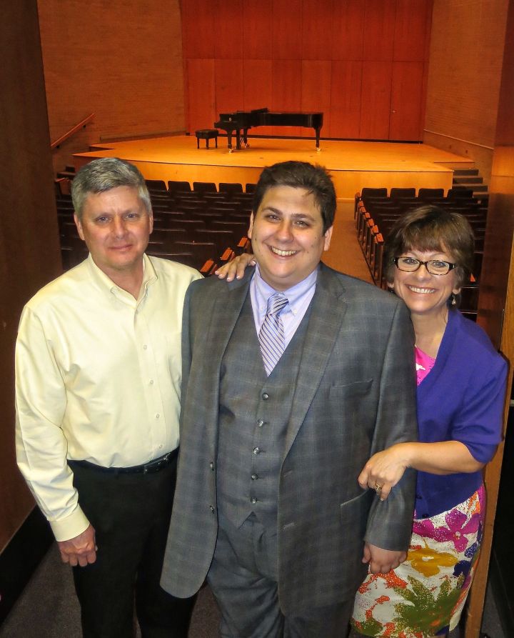 Brian, with his proud parents after his recital….