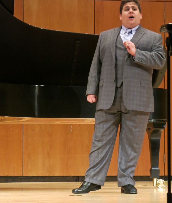 All of 23 years old, Brian Yeakley woo'd the crowd and professors with a voice that sets you back in your chair (unless you are sneaking a few candid, under the arm photos of the performance).