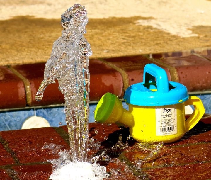 The FGs toys of the pool fountain...