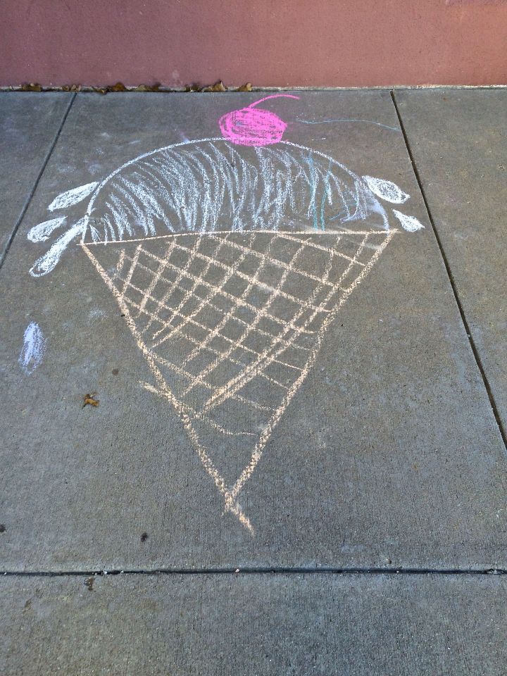 Discovered on the sidewalk outside the church entry…funny how parishioners think I'm funny to take pictures of such masterpieces (especially the kids asking…"did you do that?")